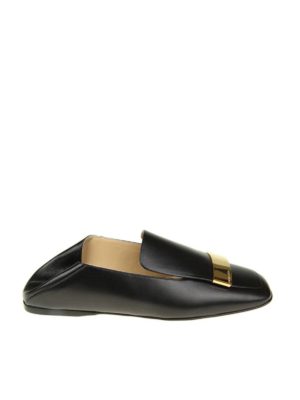 SERGIO ROSSI: mules shoes - Black leather SR1 slippers