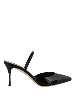 SERGIO ROSSI: mules shoes - Patent pointy mules