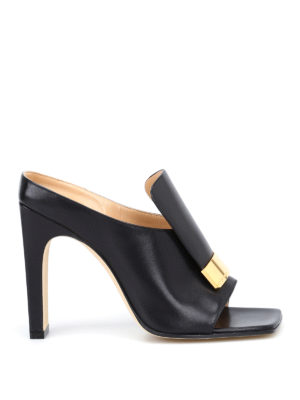Sergio Rossi: mules shoes - sr1 napa leather black mules