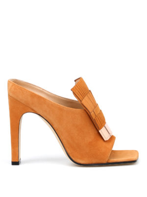Sergio Rossi: mules shoes - sr1 suede fringed mules