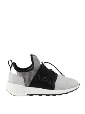 SERGIO ROSSI: trainers - Mesh lurex and leather sock sneakers