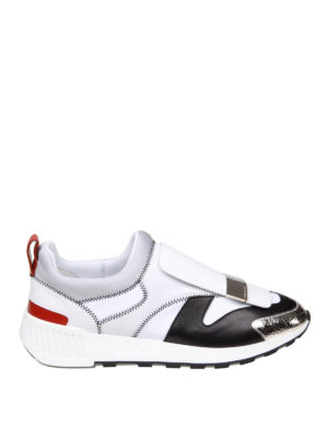 SERGIO ROSSI: sneakers - Sneaker slip on sr1 in pelle e tessuto