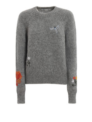 STELLA McCARTNEY: maglia collo rotondo - Maglione in lana con ricami floreali