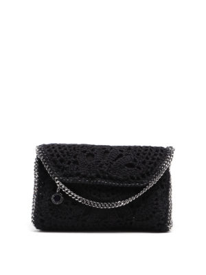 STELLA McCARTNEY: cross body bags - Mini Falabella black lace bag