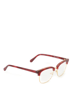 Stella Mccartney: glasses - Chain detailed dark red eye glasses