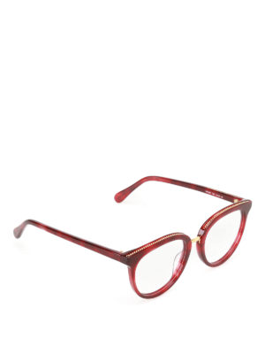 Stella Mccartney: glasses - Chain detailed dark red glasses