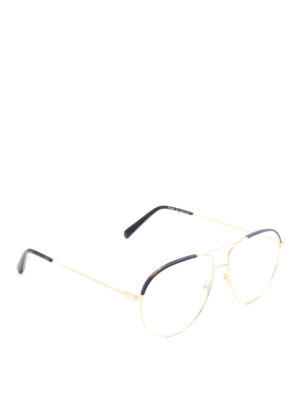 STELLA McCARTNEY: Glasses - Havana detail golden round eyeglasses