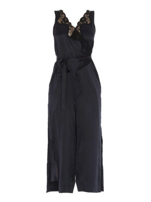 STELLA McCARTNEY: jumpsuits - Dark blue silk satin jumpsuit