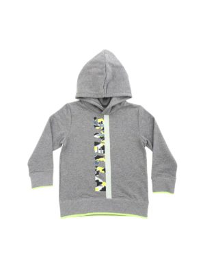 Stella McCartney Kids: Sweatshirts & Sweaters - Grey sweatshirt with camouflage logo print