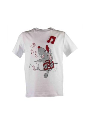 Stella McCartney Kids: t-shirts - Mouse print t-shirt in white