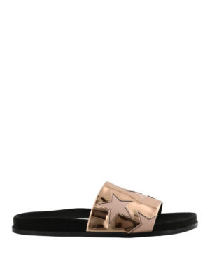 STELLA McCARTNEY: sandali - Sandali a fascia metallizzati con stelle