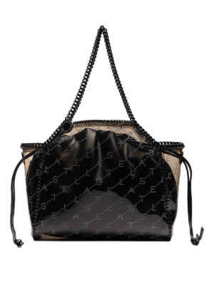STELLA McCARTNEY: borse a spalla - Borsa Falabella trasparente con interno nero