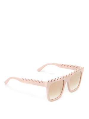 Stella Mccartney: sunglasses - Falabella chain pink sunglasses