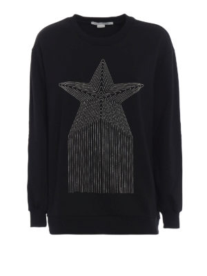 STELLA McCARTNEY: Felpe e maglie - Felpa in cotone decorazione stella sfrangiata