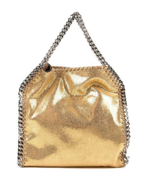 STELLA McCARTNEY: shopper - Mini tote Falabella dorata