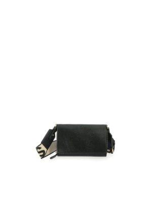 STELLA McCARTNEY: wallets & purses - Eco Soft black wallet with shoulder strap