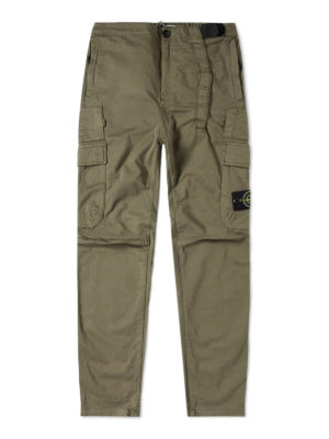 STONE ISLAND: pantaloni casual - Pantaloni cargo in rasatello tinti in capo