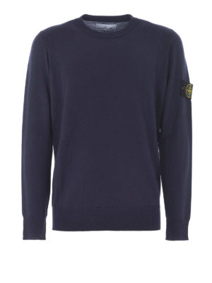STONE ISLAND: maglia collo rotondo - Girocollo in lana blu