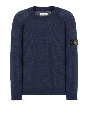 STONE ISLAND: maglia collo rotondo - Maglia in fettuccia di nylon blu