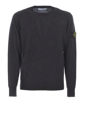 STONE ISLAND: maglia collo rotondo - Maglia girocollo in lana color grigio