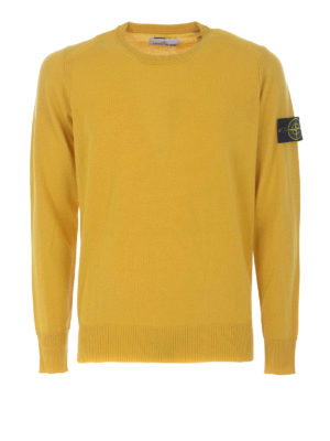 STONE ISLAND: maglia collo rotondo - Maglia girocollo in lana color senape