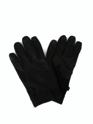 STONE ISLAND: guanti - Guanti in pelle e tessuto tecnico