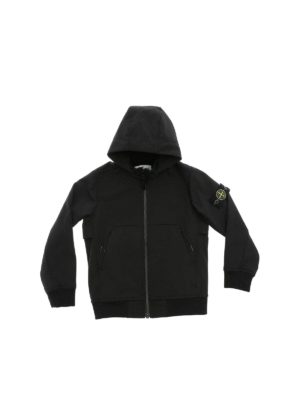 Stone Island Junior: casual jackets - Black jacket with hood