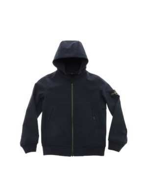 Stone Island Junior: casual jackets - Hooded jacket in blue