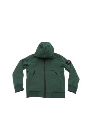 Stone Island Junior: casual jackets - Hooded jacket in green