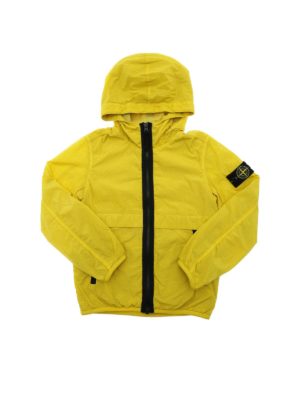 Stone Island Junior: casual jackets - Hooded jacket in mustard yellow