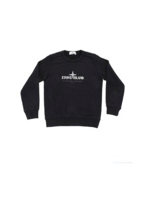 Stone Island Junior: Sweatshirts & Sweaters - Black sweatshirt with logo