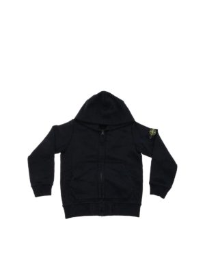 Stone Island Junior: Sweatshirts & Sweaters - Dark blue hoodie with logo