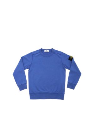 Stone Island Junior: Sweatshirts & Sweaters - Logo patch sweatshirt in blue