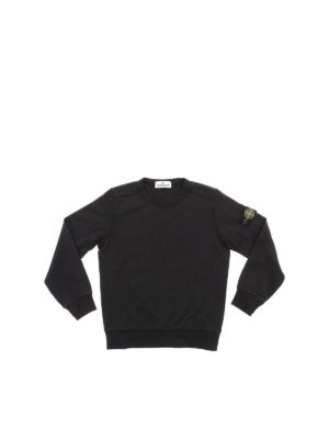 Stone Island Junior: Sweatshirts & Sweaters - Patch logo sweatshirt in black