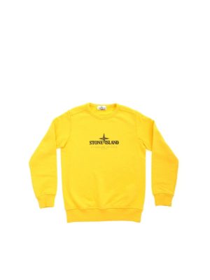 Stone Island Junior: Sweatshirts & Sweaters - Yellow sweatshirt with logo