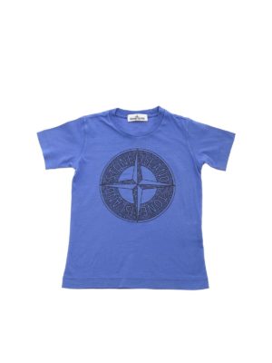 Stone Island Junior: t-shirts - Compass logo T-shirt in blue