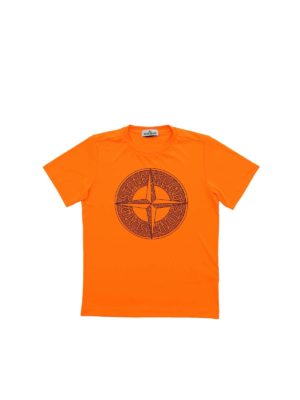 Stone Island Junior: t-shirts - Neon orange T-shirt