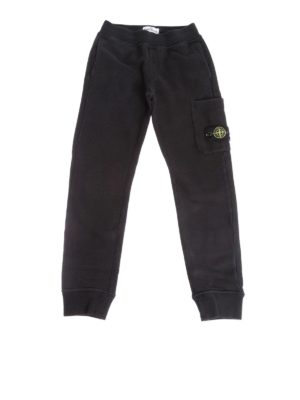 Stone Island Junior: trousers - Black cotton pants
