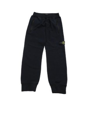 Stone Island Junior: trousers - Blue fleece trousers
