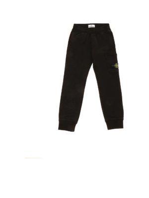 Stone Island Junior: trousers - Logo patch pants in black