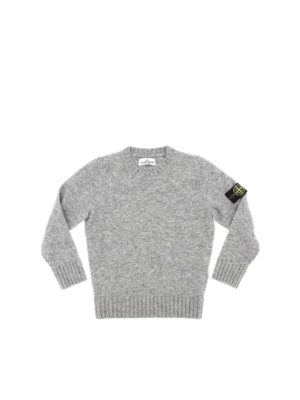 Stone Island Junior: Turtlenecks & Polo necks - Gray pullover with logo detail