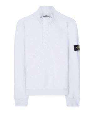 STONE ISLAND: Felpe e maglie - Felpa in cotone ghiaccio tinta in capo