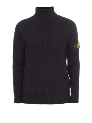 STONE ISLAND: maglia a collo alto e polo - Dolcevita in lana a costine
