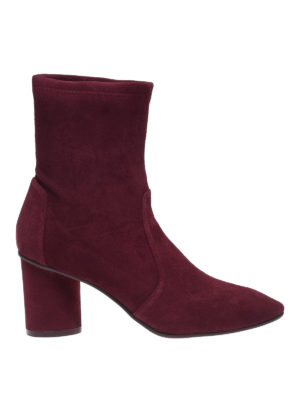 Stuart Weitzman: tronchetti - Tronchetto bordeaux scamosciato Margot