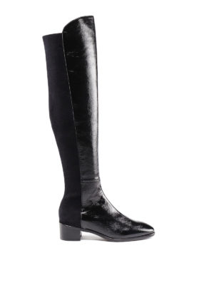 Stuart Weitzman: boots - 5050 leather and fabric boots