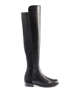Stuart Weitzman: stivali - Stivali 5050 neri in pelle e tessuto stretch