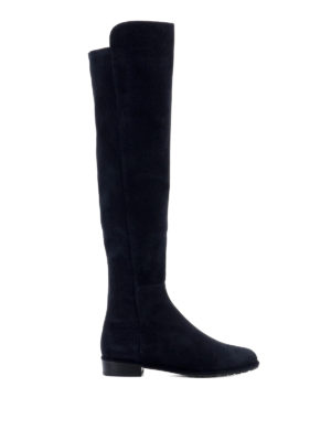 Stuart Weitzman: stivali - Cuissard Allgood in camoscio blu