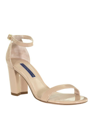 Stuart Weitzman: sandals - Nearlynude patent leather sandals