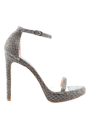 Stuart Weitzman: sandali - Sandali platform Nudist Disco in lamé