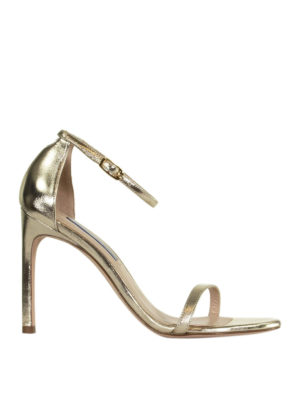 Stuart Weitzman: sandals - Nudistsong gold leather sandals